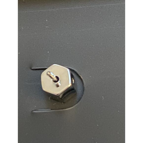 All Saints Silver tone Rectangle Sparkle post earrings - Picture 5 of 6